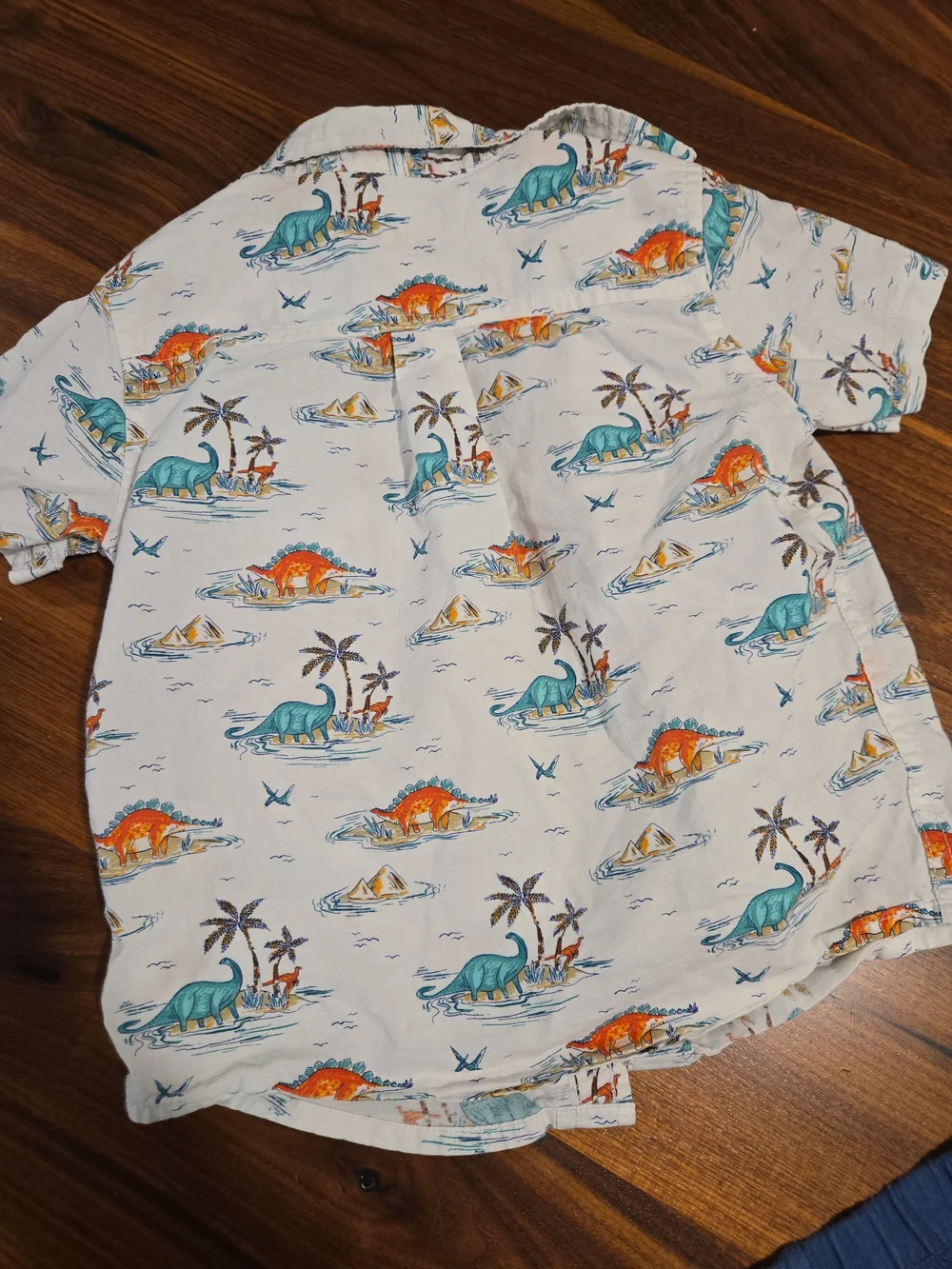 The Children's Place White Dino Print Short-Sleeve Button Down Shirt - Boys